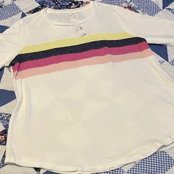 Maurices Long Sleeve Tee with Colorful Stripes - Picture 2 of 7
